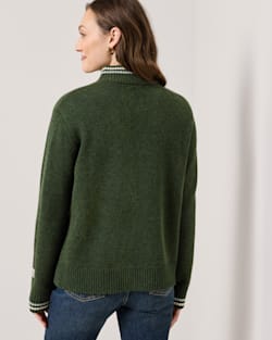 ALTERNATE VIEW OF WOMEN'S LAMBSWOOL HALF-ZIP SKI SWEATER IN DARK FIR image number 2