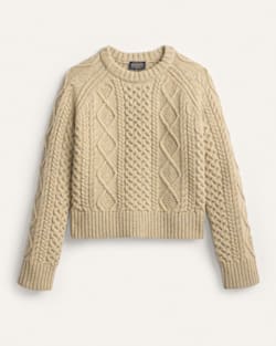 WOMEN'S FISHERMAN DONEGAL WOOL SWEATER IN TAN DONEGAL image number 1