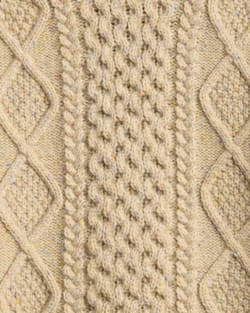 ALTERNATE VIEW OF WOMEN'S FISHERMAN DONEGAL WOOL SWEATER IN TAN DONEGAL image number 3