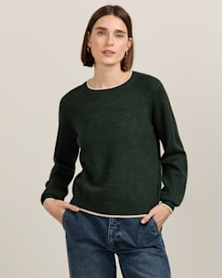WOMEN'S MERINO SWEATER IN DARK FIR image number 1