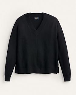 WOMEN'S MERINO V-NECK SWEATER IN BLACK image number 1