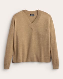 WOMEN'S MERINO V-NECK SWEATER IN CAMEL image number 1