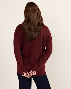 ALTERNATE VIEW OF WOMEN'S RELAXED MERINO CARDIGAN IN WINE image number 4