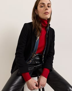 ALTERNATE VIEW OF WOMEN'S MERINO TURTLENECK IN RED image number 2