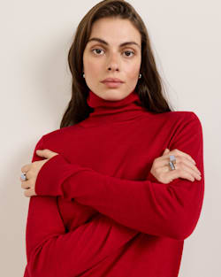 ALTERNATE VIEW OF WOMEN'S MERINO TURTLENECK IN RED image number 4