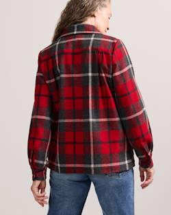 ALTERNATE VIEW OF WOMEN'S 49ER JACKET IN RED/CHARCOAL PLAID image number 2