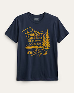 WOMEN'S CAMPFIRE GRAPHIC TEE IN NAVY image number 1
