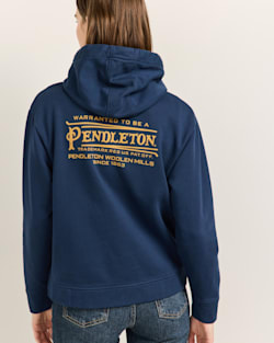 ALTERNATE VIEW OF WOMEN'S LOGO GRAPHIC ZIP HOODIE IN NAVY image number 2