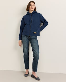 ALTERNATE VIEW OF WOMEN'S LOGO GRAPHIC ZIP HOODIE IN NAVY image number 3