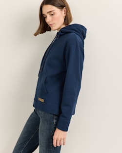 ALTERNATE VIEW OF WOMEN'S LOGO GRAPHIC ZIP HOODIE IN NAVY image number 4