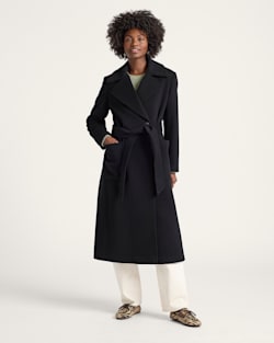 WOMEN'S NOB HILL WOOL WRAP COAT IN BLACK image number 1