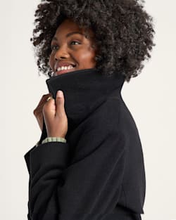 ALTERNATE VIEW OF WOMEN'S NOB HILL WOOL WRAP COAT IN BLACK image number 4