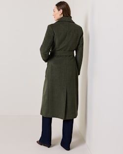 ALTERNATE VIEW OF WOMEN'S NOB HILL WOOL WRAP COAT IN DARK FIR image number 3
