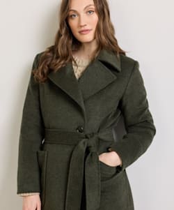 ALTERNATE VIEW OF WOMEN'S NOB HILL WOOL WRAP COAT IN DARK FIR image number 4