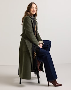 ALTERNATE VIEW OF WOMEN'S NOB HILL WOOL WRAP COAT IN DARK FIR image number 6