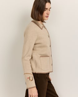 ALTERNATE VIEW OF WOMEN'S WESTERN SOUVENIR CARDIGAN IN NATURAL image number 3
