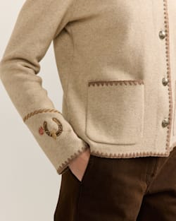 ALTERNATE VIEW OF WOMEN'S WESTERN SOUVENIR CARDIGAN IN NATURAL image number 5