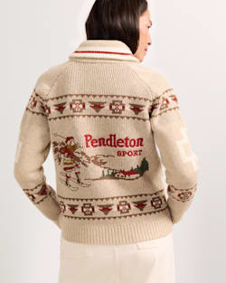 WOMEN'S ALPINE LAMBSWOOL ZIP CARDIGAN IN OATMEAL HEATHER image number 1