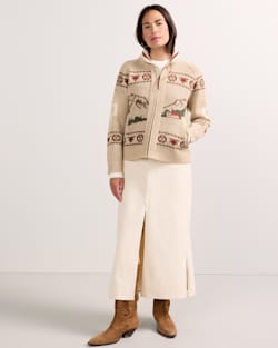 ALTERNATE IMAGE OF WOMEN'S ALPINE LAMBSWOOL ZIP CARDIGAN image number 6