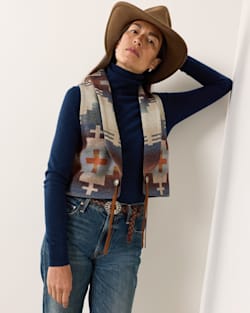 WOMEN'S DAKOTA WOOL VEST IN BLUE MIX SHIPROCK image number 1