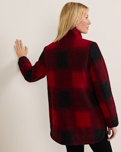ALTERNATE VIEW OF WOMEN'S PLAID WOOL COAT IN RED OMBRE image number 5