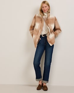 WOMEN'S PLAID WOOL COAT IN CAMEL OMBRE image number 1
