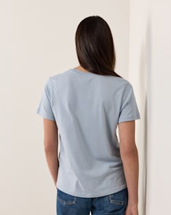 ALTERNATE VIEW OF WOMEN'S STICK TO YOUR SADDLE GRAPHIC TEE IN BLUE FOG image number 2