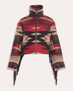 LINDSEY THORNBURG X PENDLETON FRINGED ARCHER JACKET IN CROWN POINT image number 1