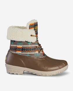 WOMENS BASKET MAKER ROLL TOP DUCK BOOTS IN CAFE image number 1