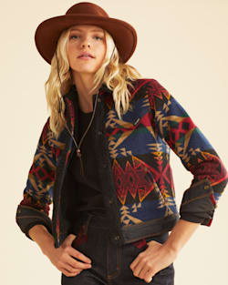 WRANGLER X PENDLETON WOMEN'S WOOL BOMBER IN BLACK MULTI image number 1