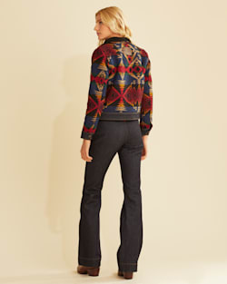 ALTERNATE VIEW OF WRANGLER X PENDLETON WOMEN'S WOOL BOMBER IN BLACK MULTI image number 3