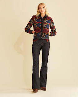 ALTERNATE VIEW OF WRANGLER X PENDLETON WOMEN'S WOOL BOMBER IN BLACK MULTI image number 5