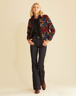 ALTERNATE VIEW OF WRANGLER X PENDLETON WOMEN'S WOOL BOMBER IN BLACK MULTI image number 6