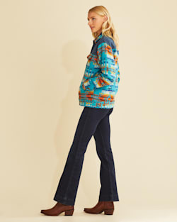 ALTERNATE VIEW OF WRANGLER X PENDLETON WOMEN'S DENIM/WOOL JACKET IN TURQUOISE MULTI image number 2