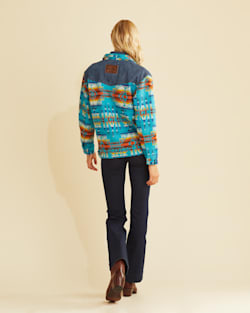 ALTERNATE VIEW OF WRANGLER X PENDLETON WOMEN'S DENIM/WOOL JACKET IN TURQUOISE MULTI image number 3