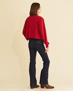 ALTERNATE VIEW OF WRANGLER X PENDLETON WOMEN'S LONG-SLEEVE CROPPED LOGO TEE IN RED image number 3