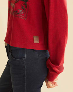 ALTERNATE VIEW OF WRANGLER X PENDLETON WOMEN'S LONG-SLEEVE CROPPED LOGO TEE IN RED image number 4