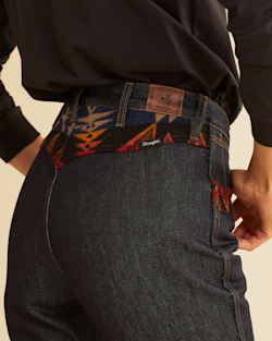 ALTERNATE VIEW OF WRANGLER X PENDLETON WOMEN'S FLARED TROUSER JEANS IN DARK WASH image number 5