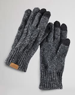 MERINO CABLE KNIT TEXTING GLOVE IN BLACK image number 1
