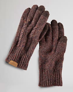 MERINO CABLE KNIT TEXTING GLOVE IN CINNAMON image number 1
