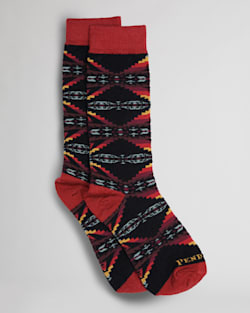 SIERRA RIDGE WOOL CREW SOCKS IN BLACK image number 1
