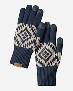 JACQUARD TEXTING GLOVES IN JOURNEY WEST NAVY image number 1