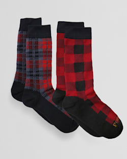 2-PACK PLAID SOCKS IN ROB ROY RED/BLACKWATCH GREY image number 1