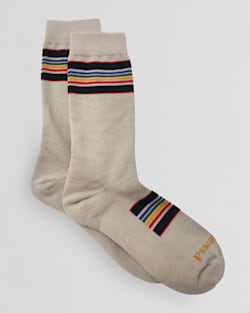 NATIONAL PARK STRIPE CREW SOCKS IN YELLOWSTONE TAUPE image number 1