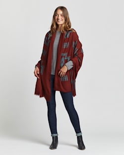 ALTERNATE VIEW OF HARDING FEATHERWEIGHT WOOL SCARF IN BRICK HARDING image number 3