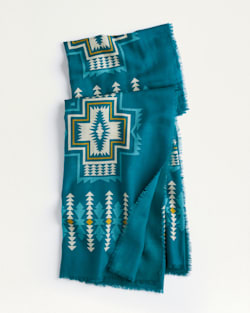 HARDING FEATHERWEIGHT WOOL SCARF IN TURQUOISE HARDING image number 1