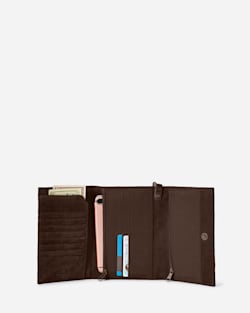 ADDITIONAL VIEW OF GLACIER STRIPE TRIFOLD SMARTPHONE WALLET IN IVORY image number 2