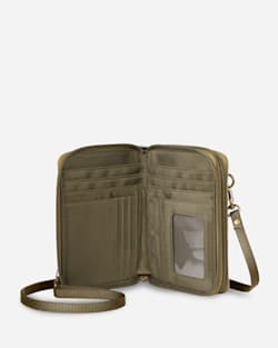 ALTERNATE VIEW OF JACQUARD WALLET ON STRAP IN TAOS TRAIL TAN image number 3