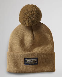 PENDLETON POM BEANIE IN TAN HEATHER image number 1