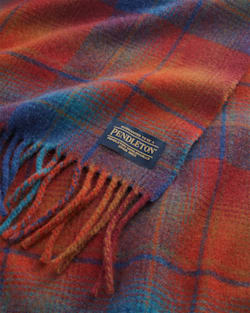 ALTERNATE VIEW OF WHISPERWOOL MUFFLER IN MAROON/TEAL image number 2